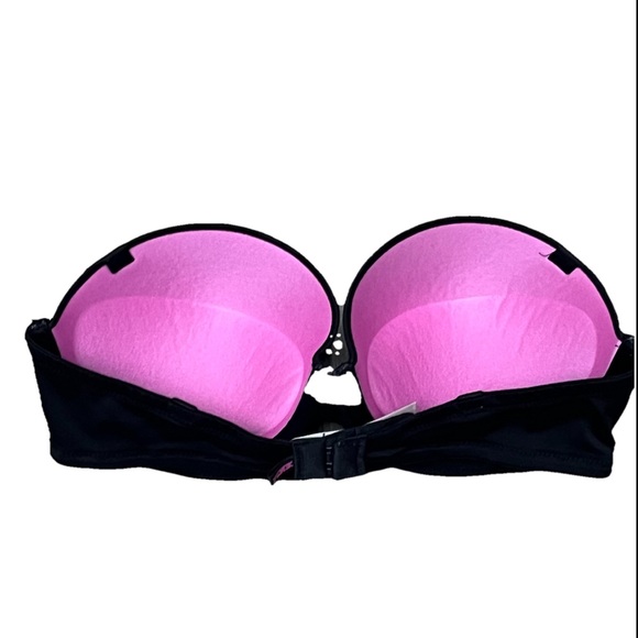 Victoria’s Secret PINK Black Strapless Bra 32C Underwire Push-Up - Picture 4 of 7